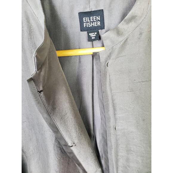 Eileen Fisher SZ M 100% Silk Brown Jacket/Blazer - Picture 5 of 5
